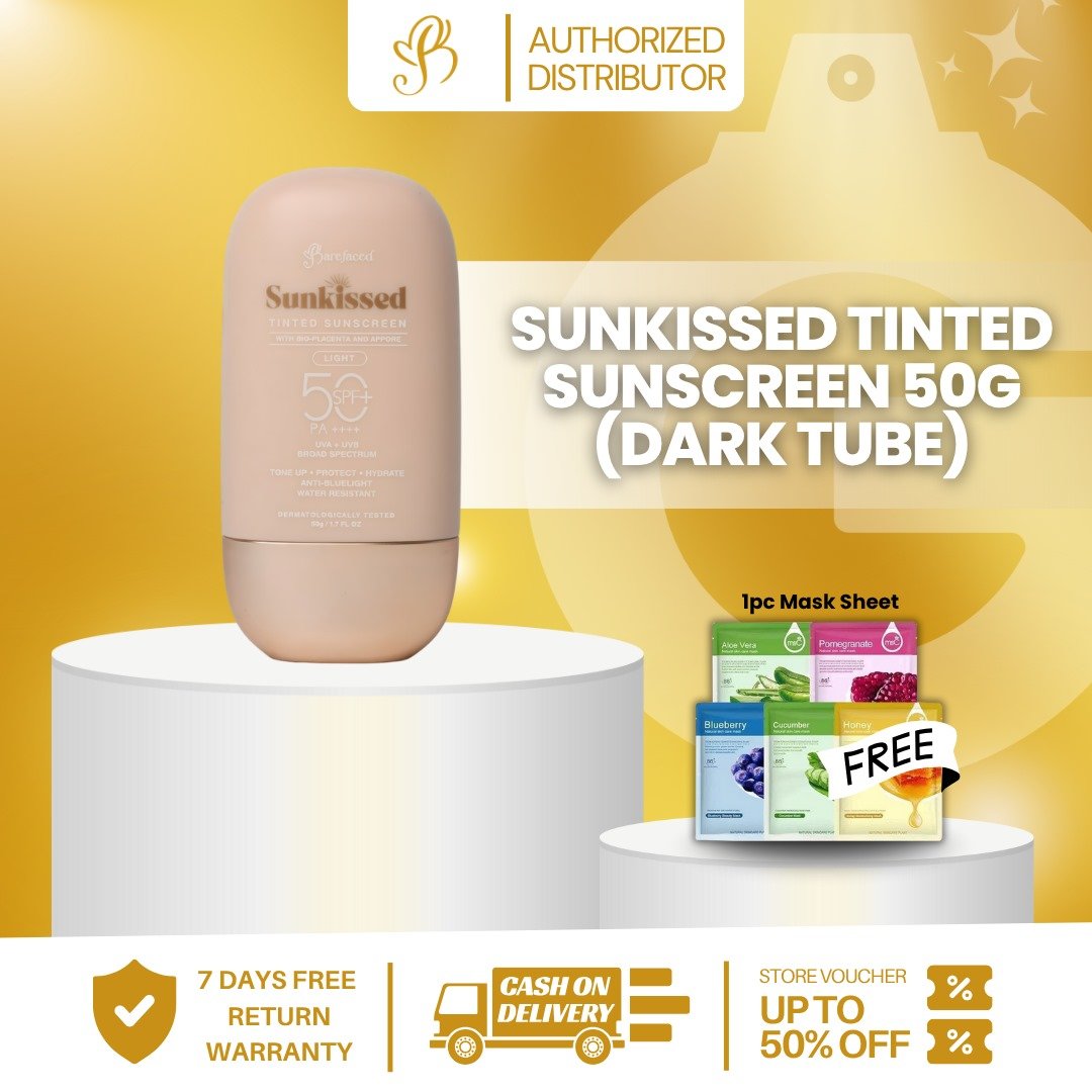 BAREFACED SUNKISSED TINTED SUNSCREEN (DARK) 50g TUBE