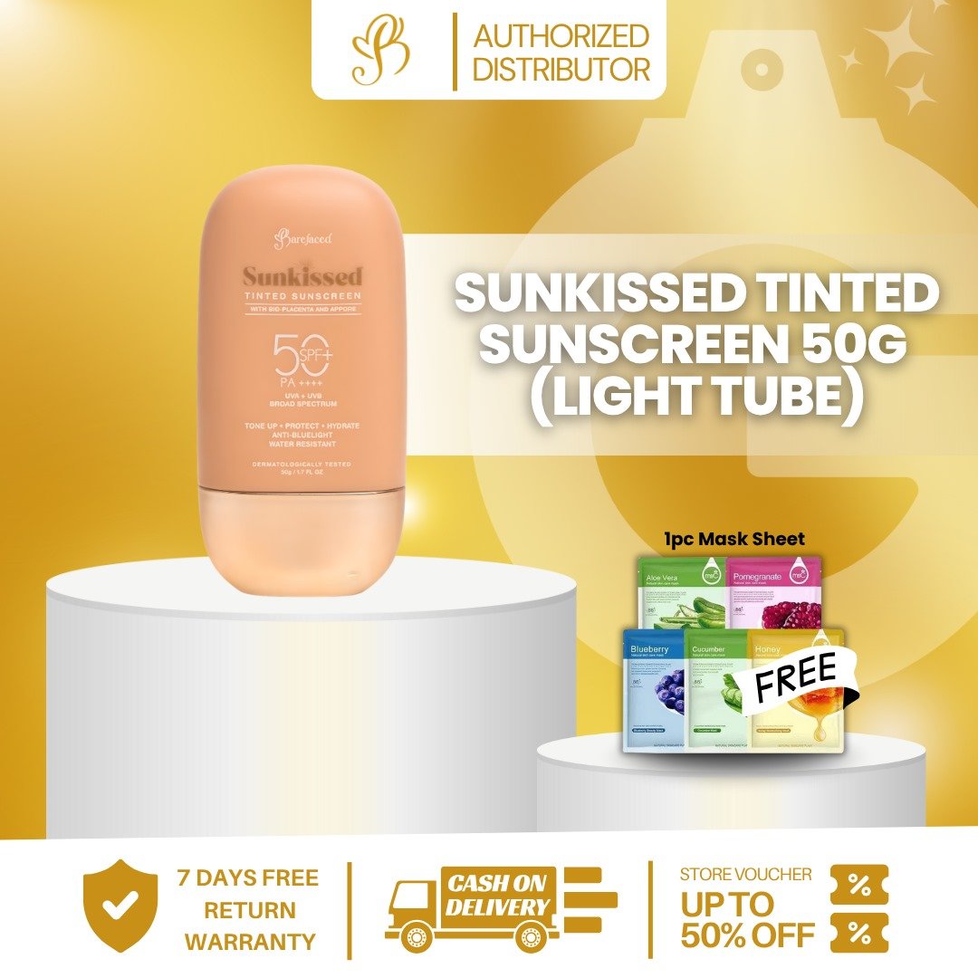 BAREFACED SUNKISSED TINTED SUNSCREEN (LIGHT) 50g TUBE