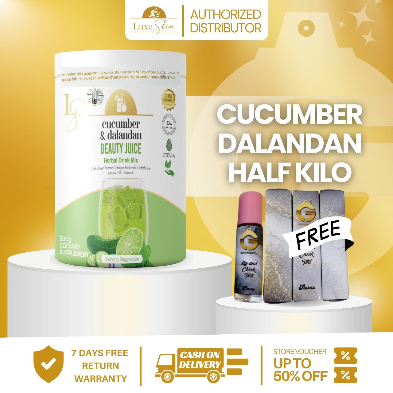 LUXE SLIM CUCUMBER & DALANDAN 500g (1/2 kilo)