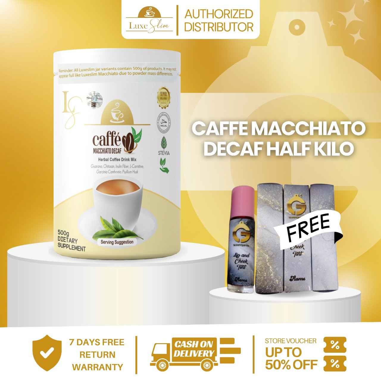 LUXE SLIM MACCHIATO DECAF 500g (1/2 kilo)